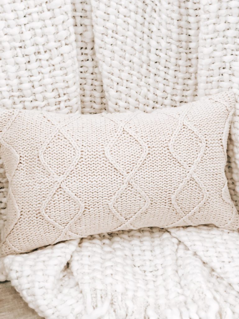 Cozy Knit Diamond Stripe Pillow Cover