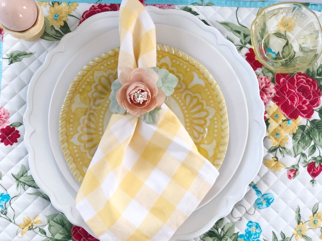 yellow spring table setting