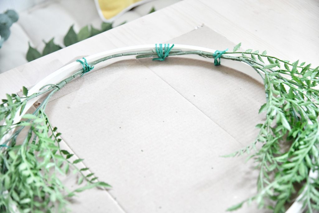 How to Make a Summer Floral Wreath (Step-by-Step Guide) attach greenery 
