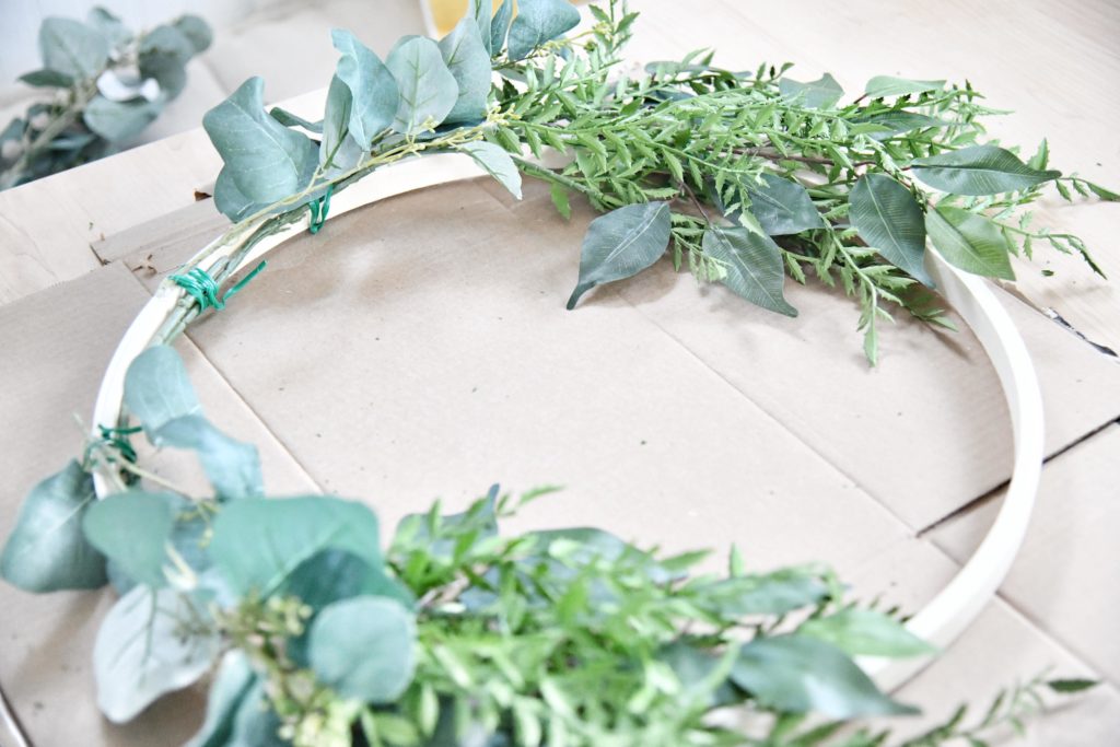 How to Make a Summer Floral Wreath (Step-by-Step Guide) third layer greenery 