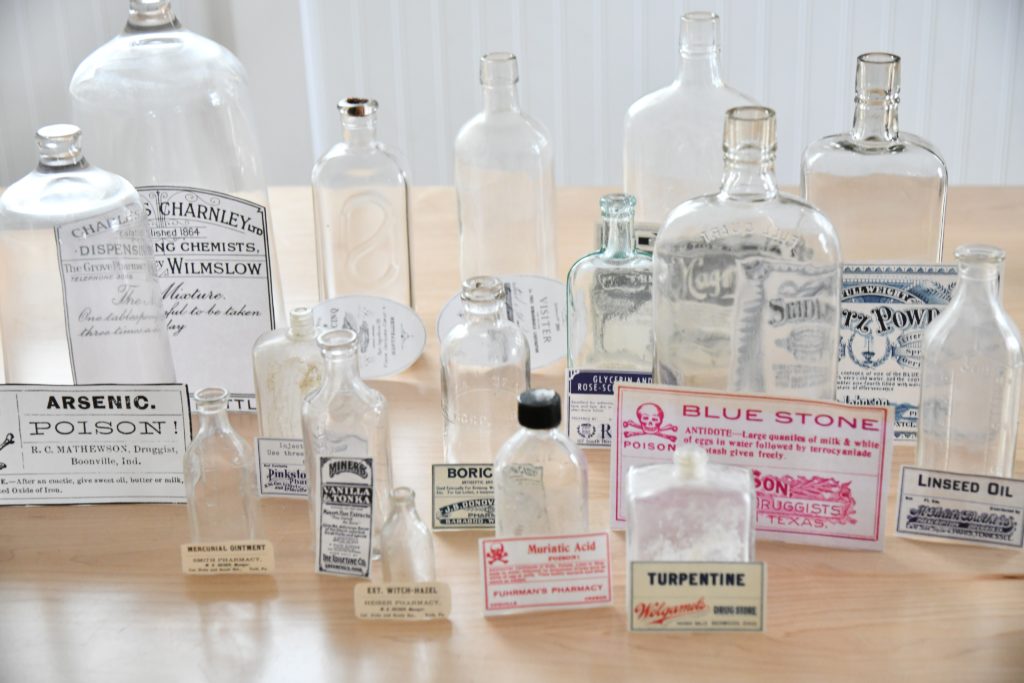 Vintage Bottles Paired with Labels