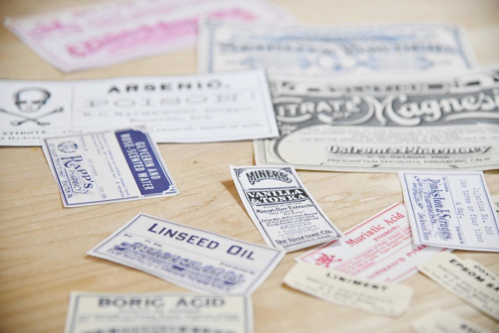 cut out vintage labels