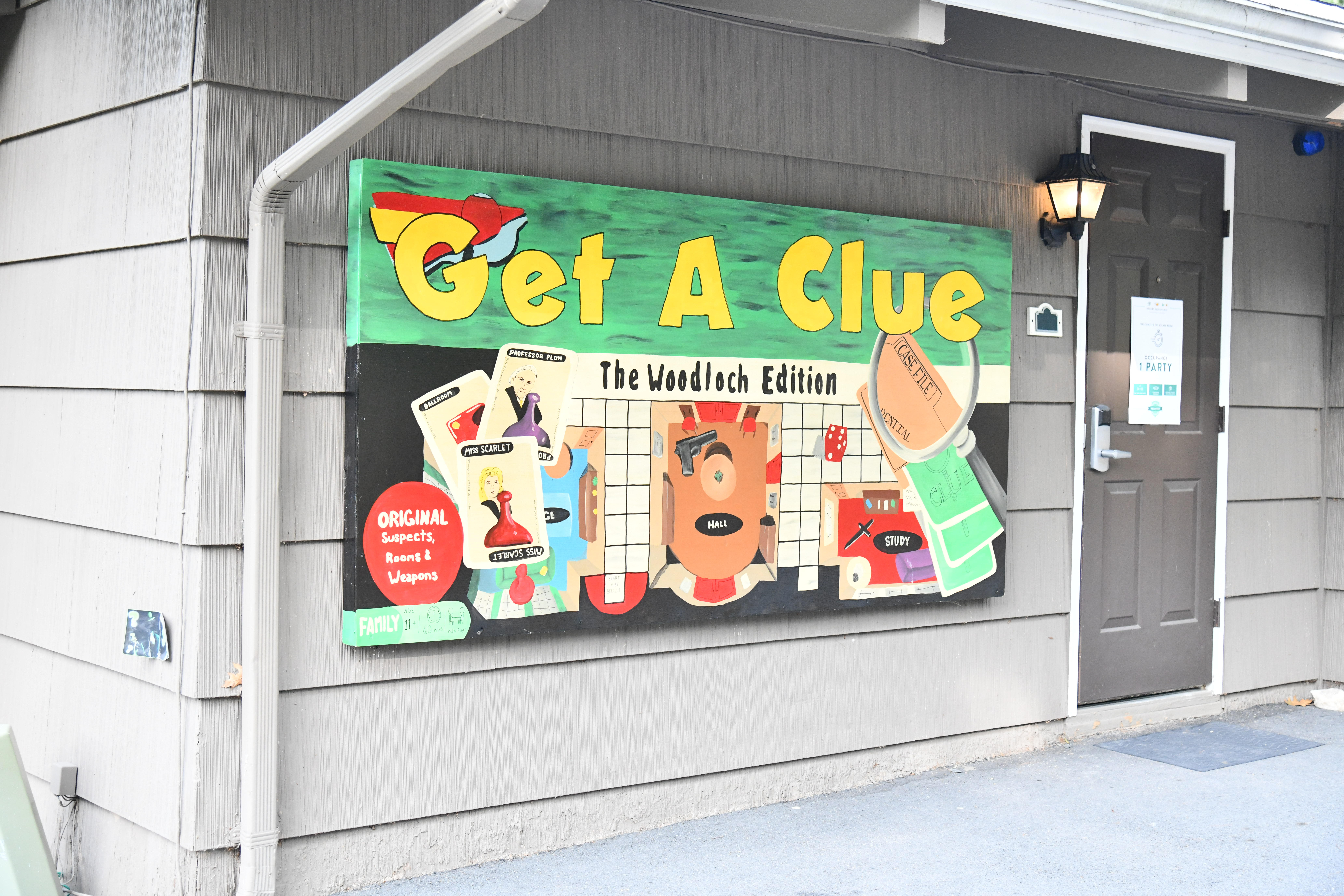 Get A clue sign on side of building at Woodloch Resort Poconos