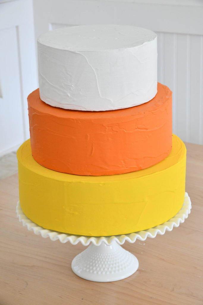 Faux Tiered Cake candy corn look