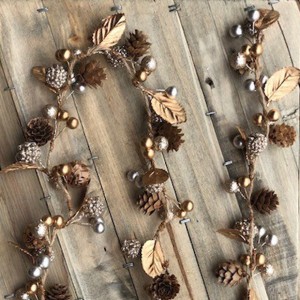 PINECONE AND BERRY GARLAND, SET OF 2