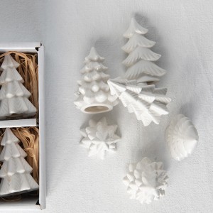 SIMPLE STONEWARE TREE COLLECTION, BOXED SET OF 6