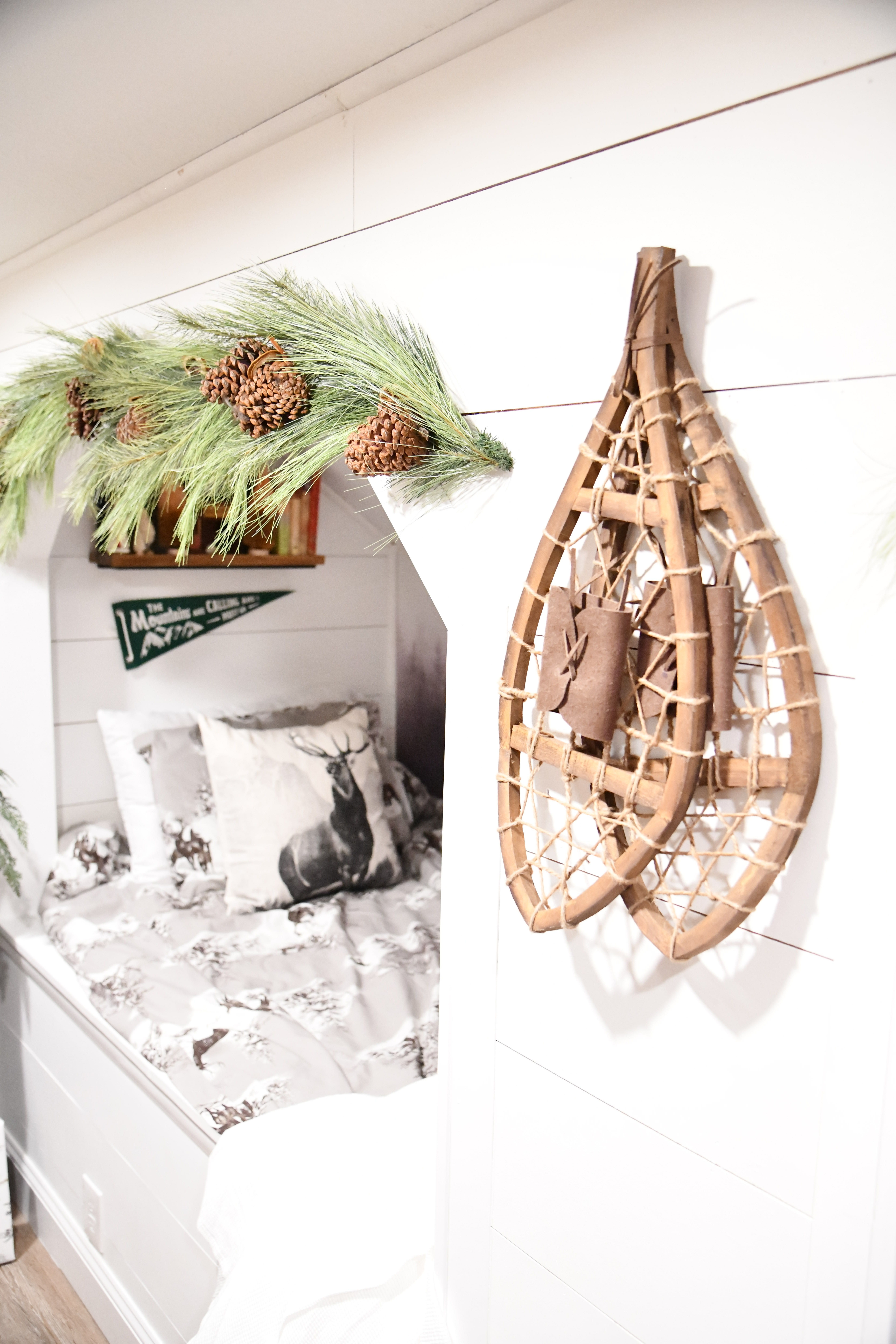 Wooden Christmas Vintage Snow Shoes
