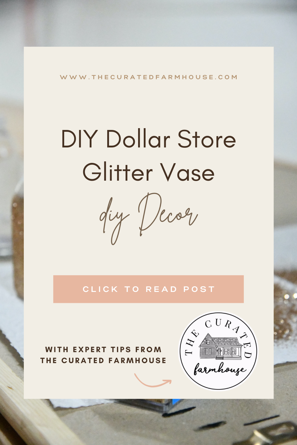 DIY Dollar Store Glitter Vase