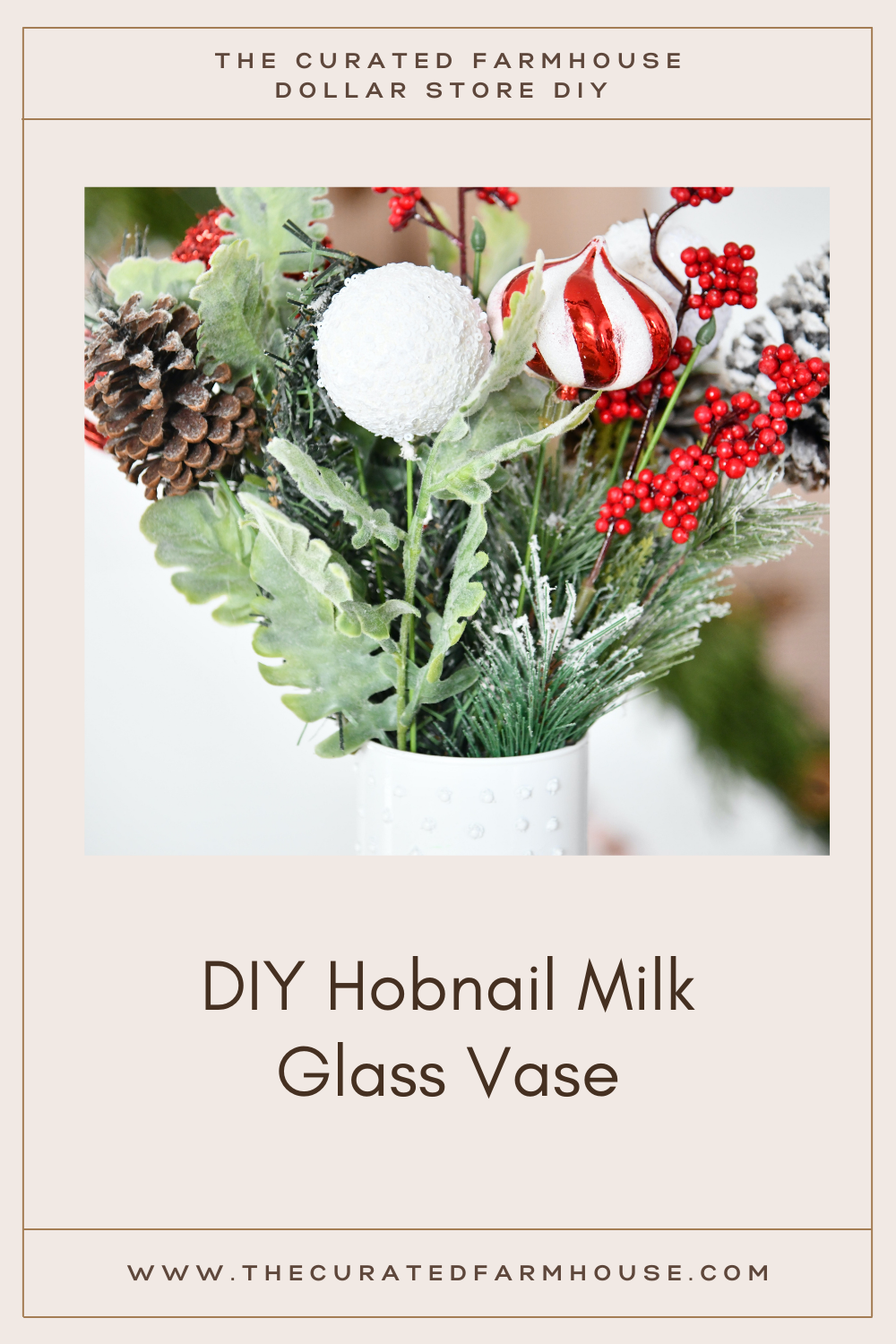 DIY Hobnail Milk Glass Vase