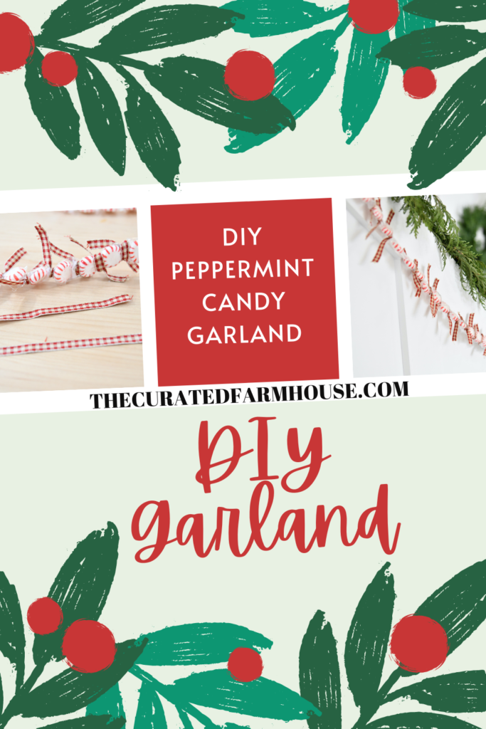 DIY Peppermint Candy Garland PInterest Pin