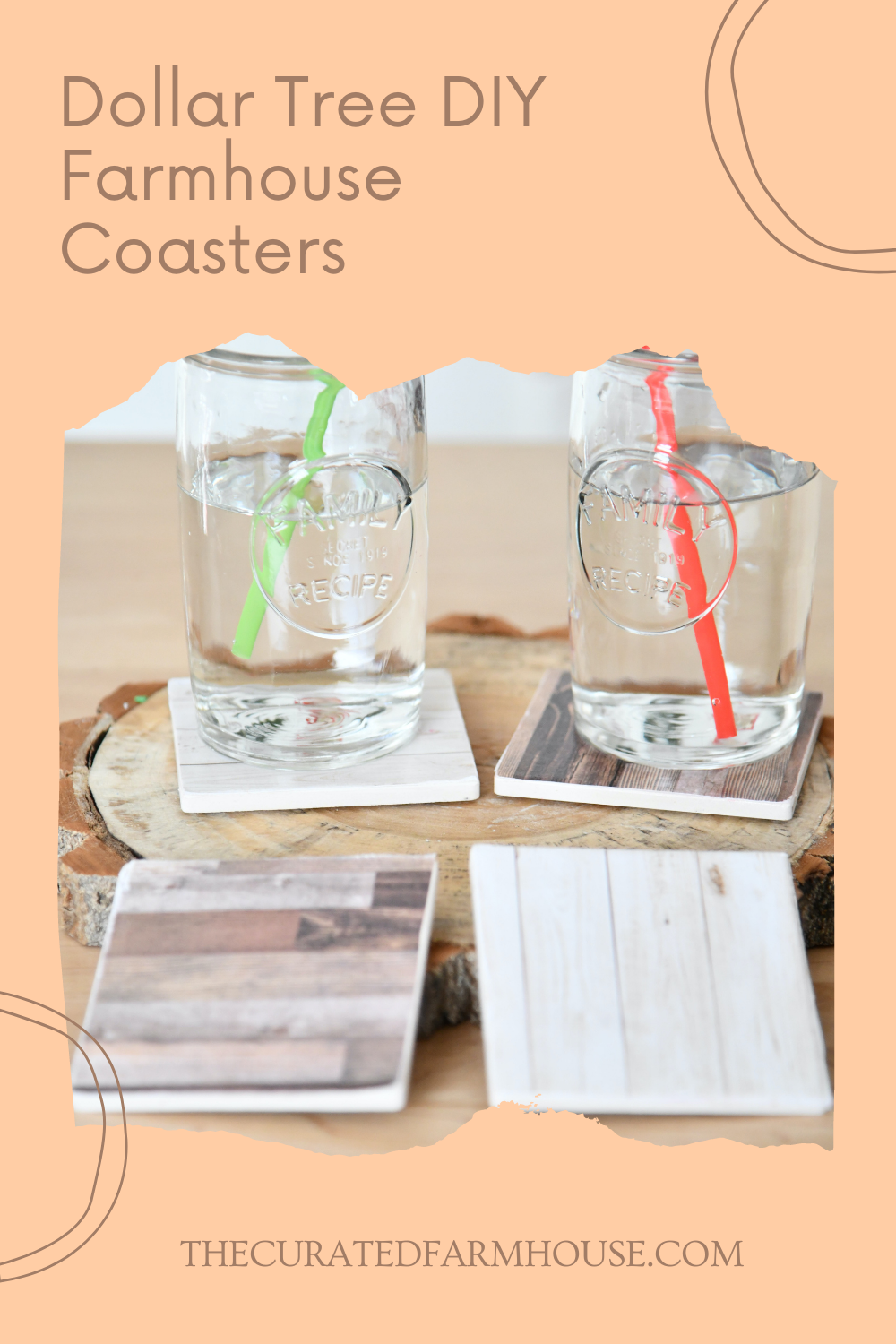 Dollar Tree DIY Farmhouse Coasters The Curated Farmhouse