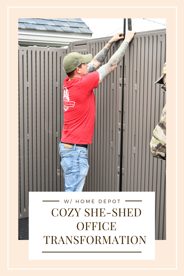 Cozy She-Shed Office Transformation with The Home Depot