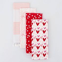 4ct Dish Towels Valentines day