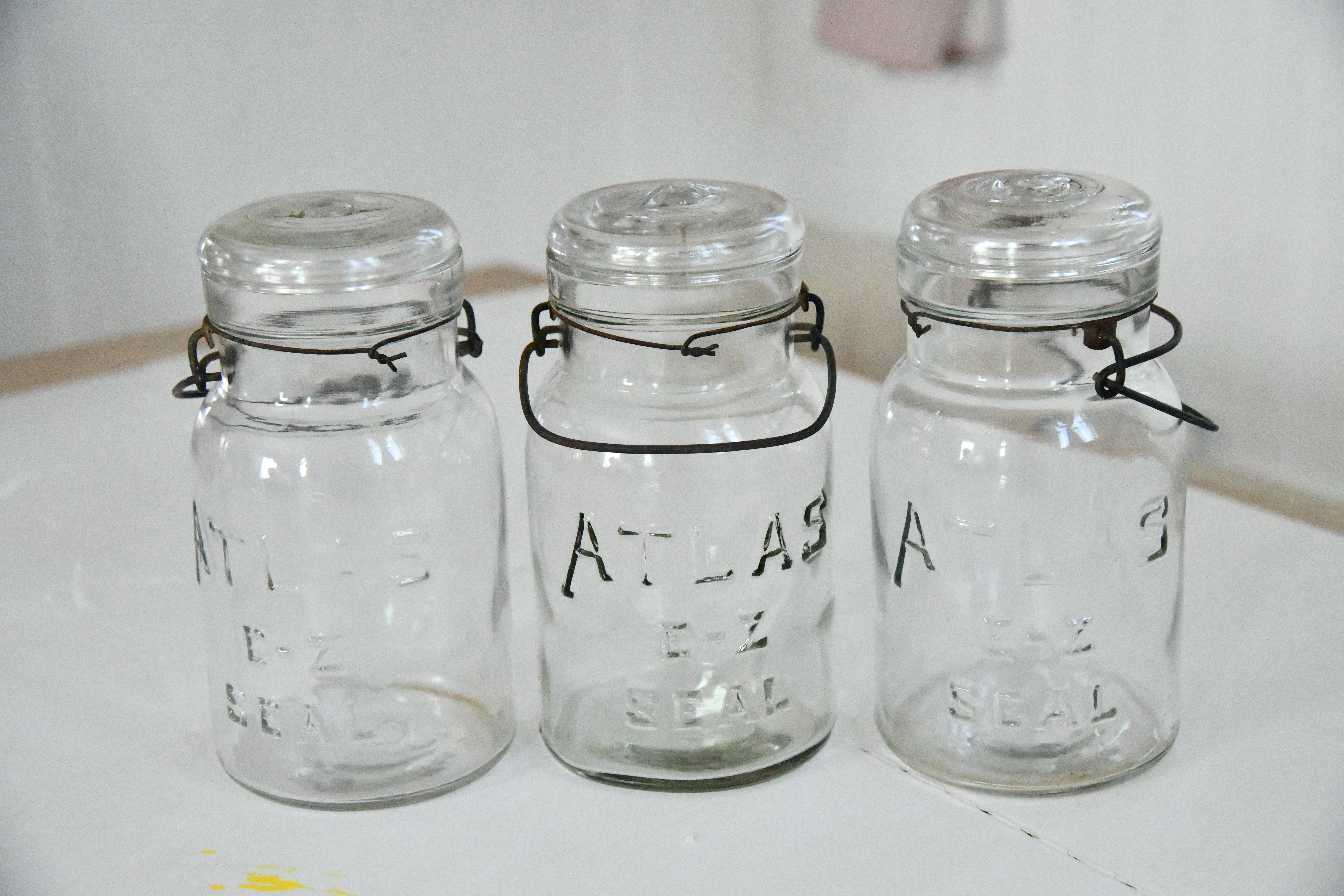 vintage clear mason jars