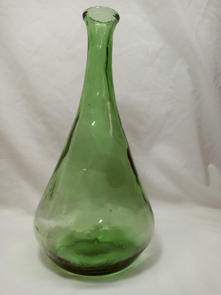 Vintage, maybe antique, green glass bottle
