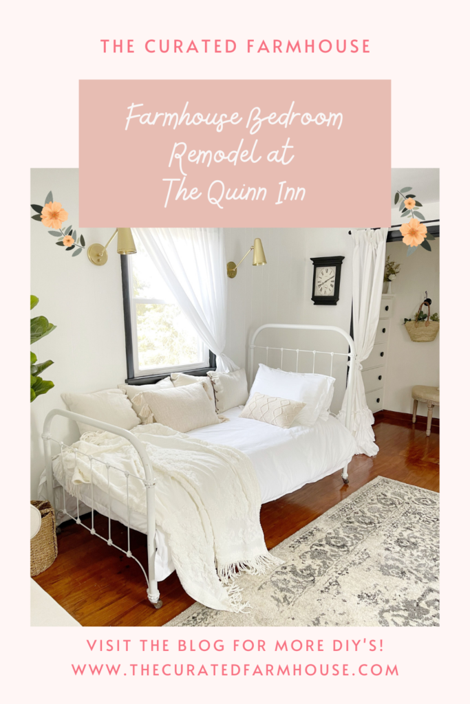 Farmhouse Bedroom Remodel at The Quinn Inn Pin 1