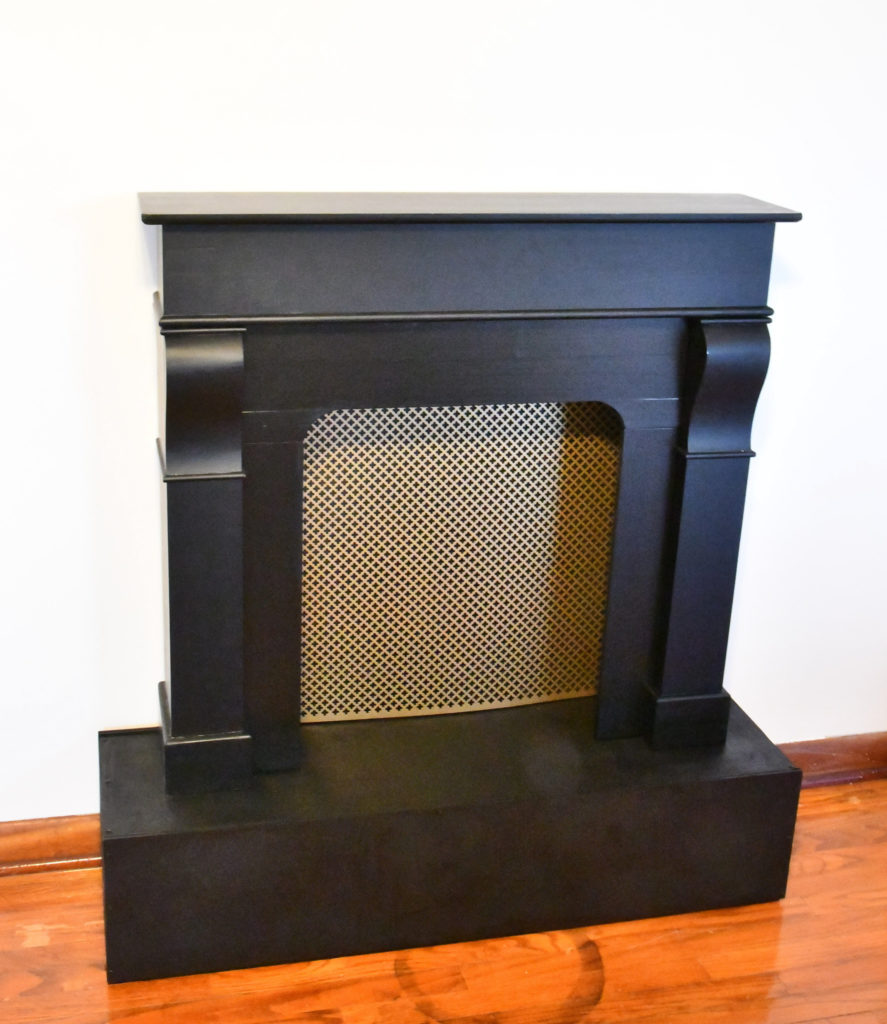 How To Create a DIY Faux Fireplace with Mantle completed 
