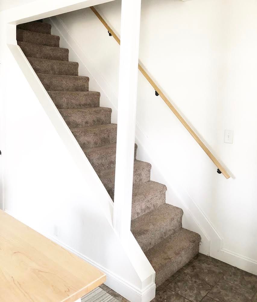 How To Makeover Your Stairs- My DIY Painted Staircase Before photo