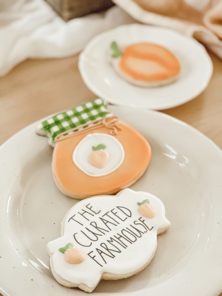 custom peach cookie from playing with sugar portage pa baker
