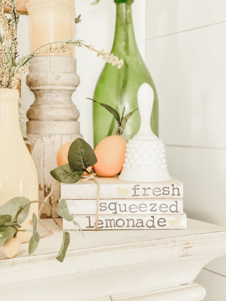 fresh squeezed lemonade stamped book decor