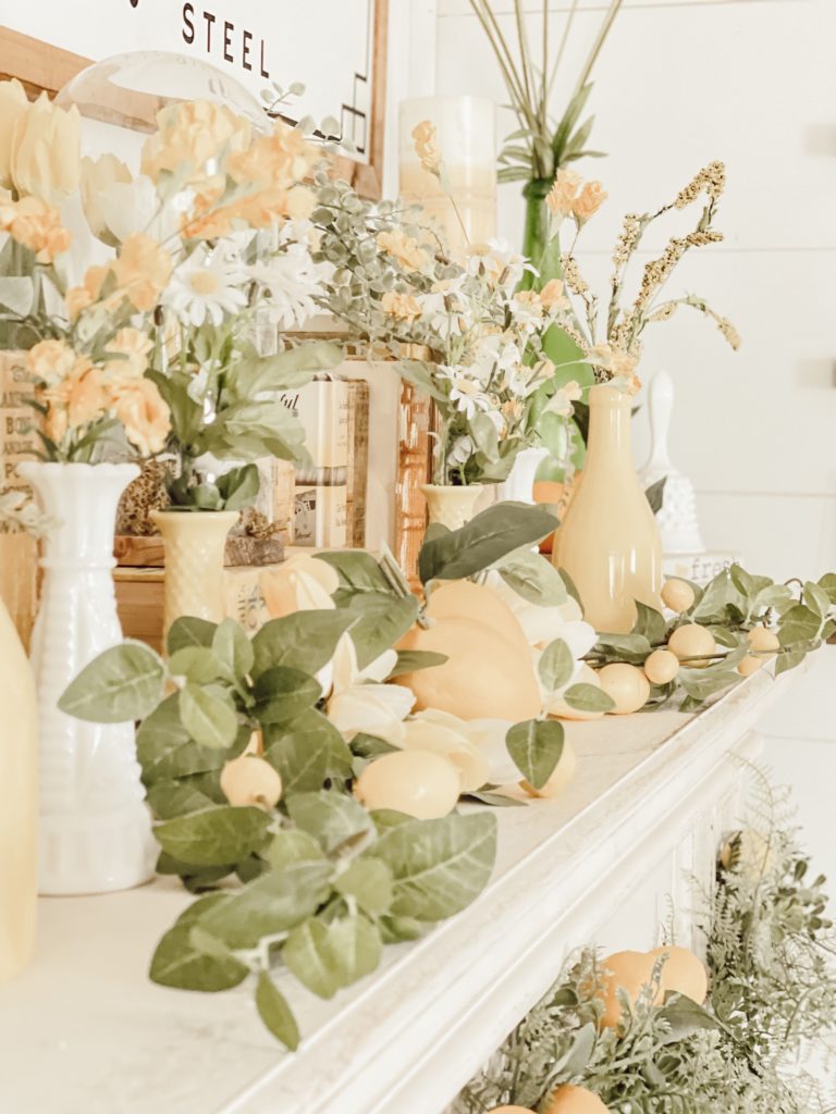 How To Decorate Your Summer Mantle Like a Pro summer lemon mantle decor