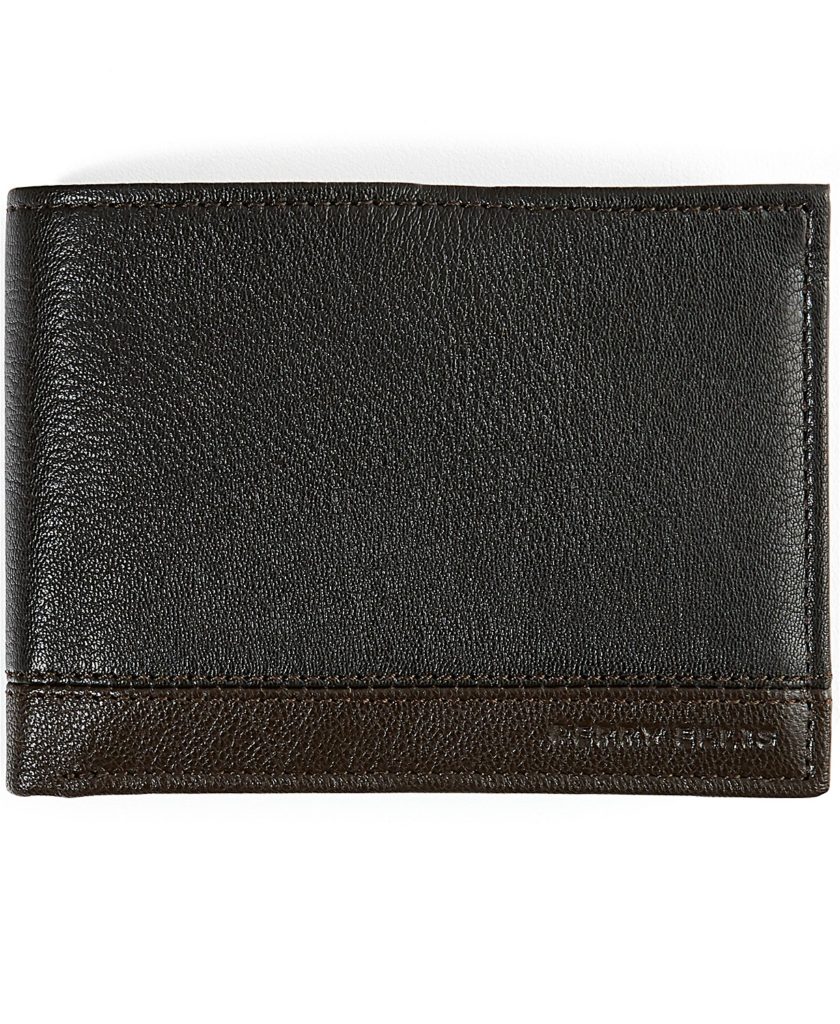 Perry Ellis Men's Colorblocked Leather Passcase Wallet