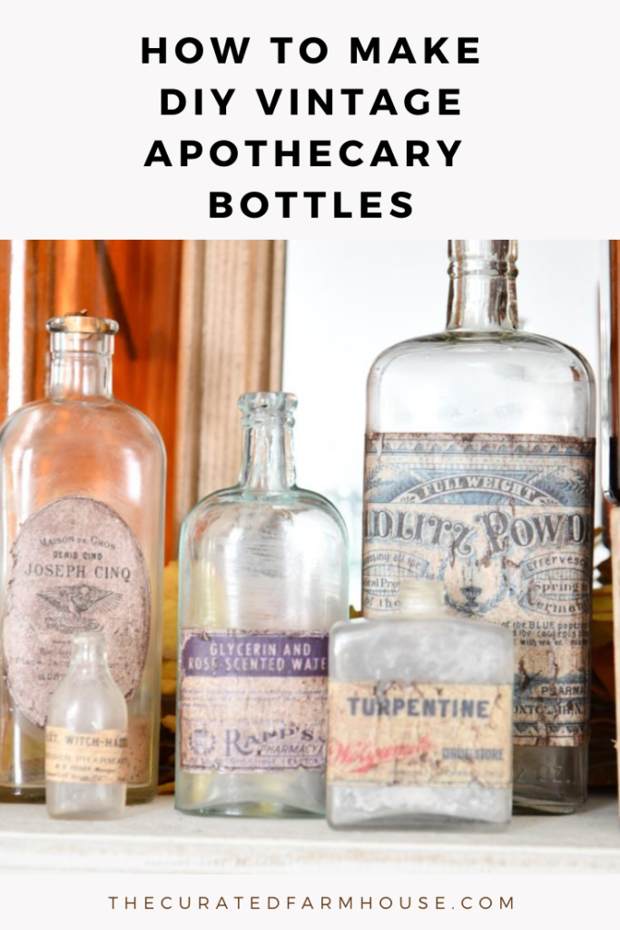 DIY Vintage Apothecary Bottles Pin 1