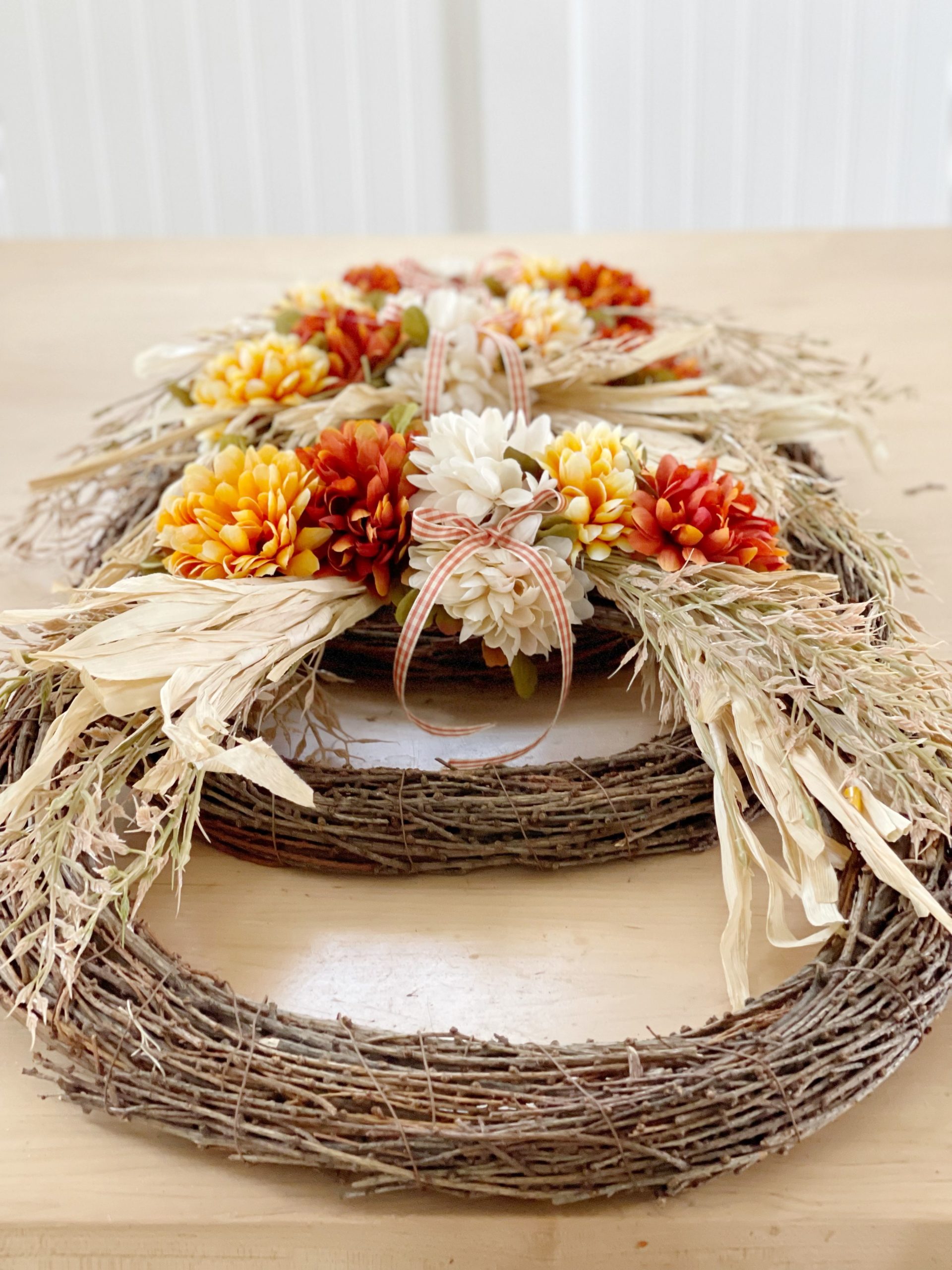 FALL WREATH WITH RIBBONS