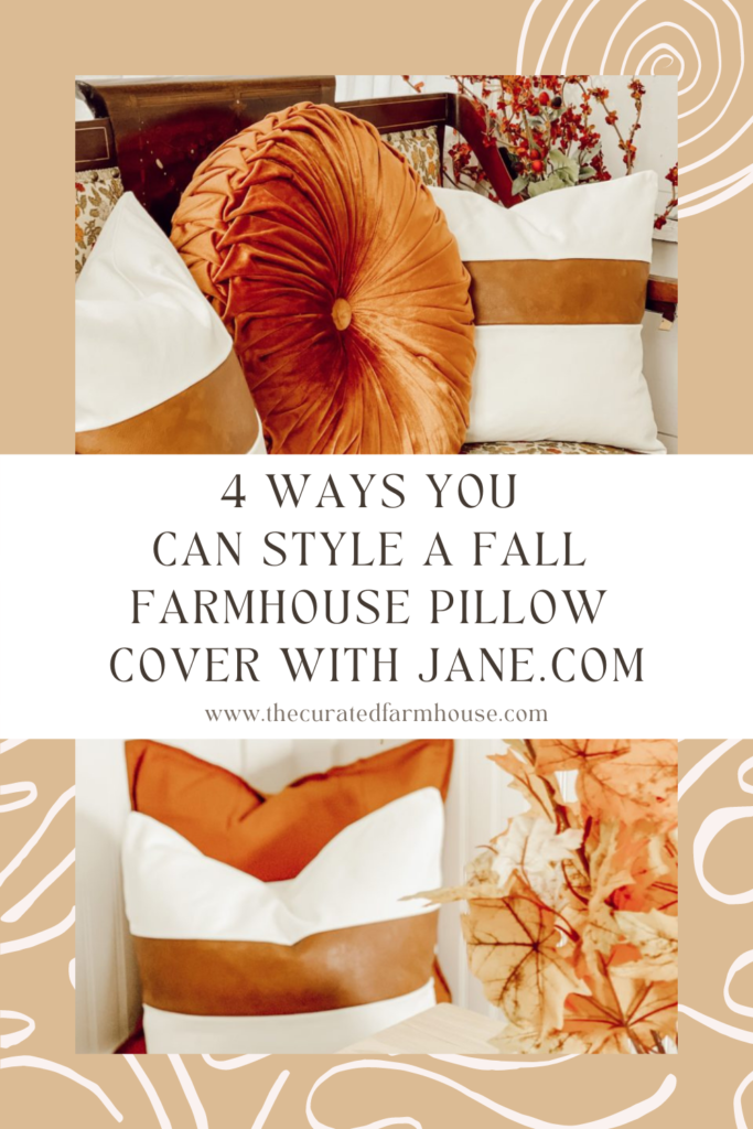 Fall Farmhouse Pillow Cover styling with jane