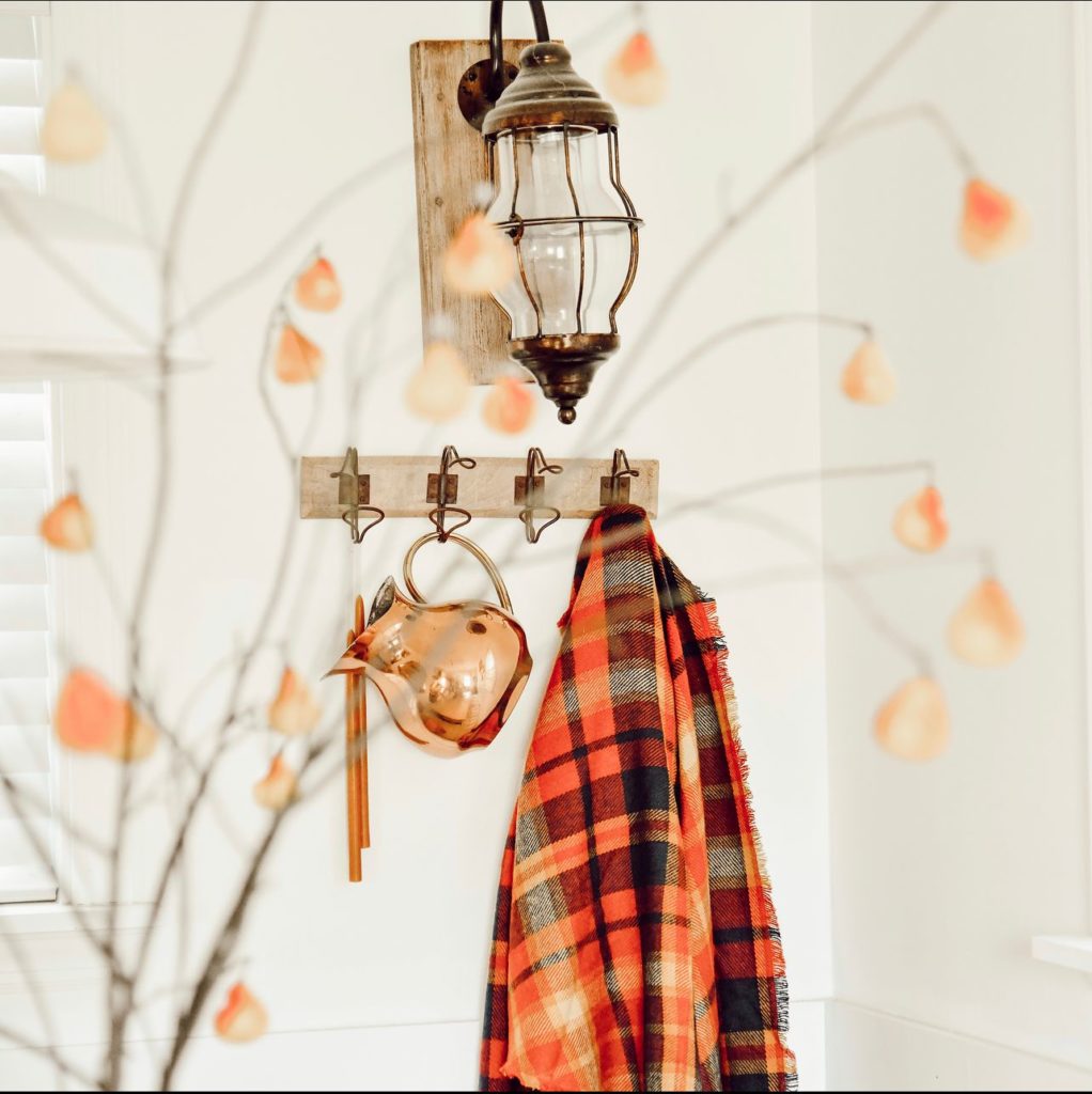 Wait Until You See These DIY Faux Pear Stems with plaid scarf
