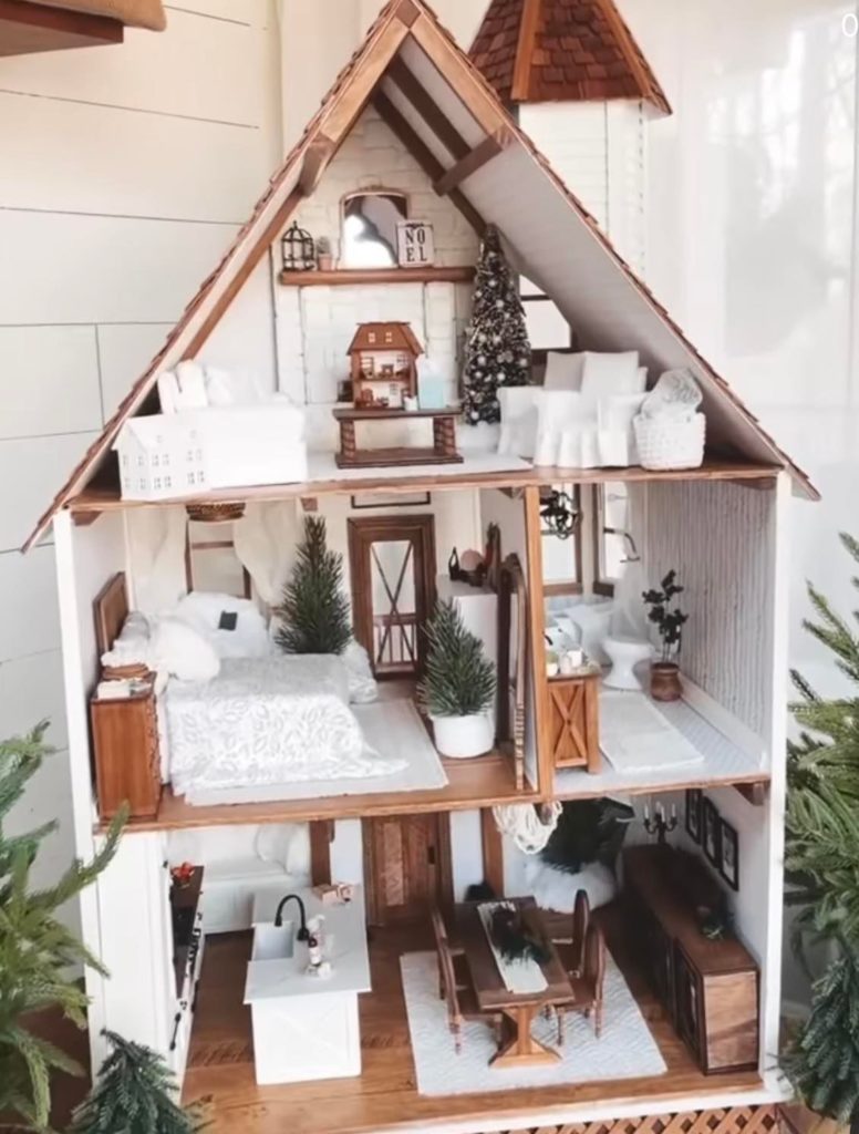 beautiful farmhouse dollhouse view of entire home
