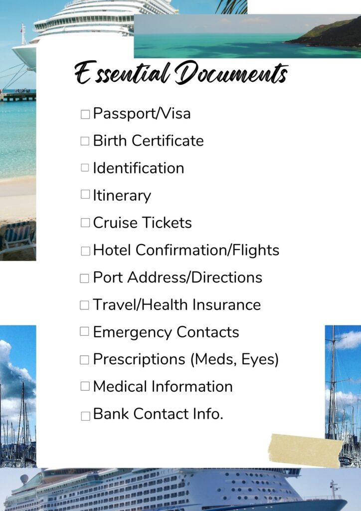 essential cruise document checklist 