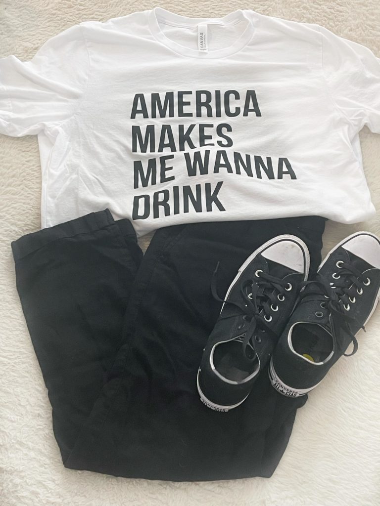 America makes me wanna drink t-shirt
