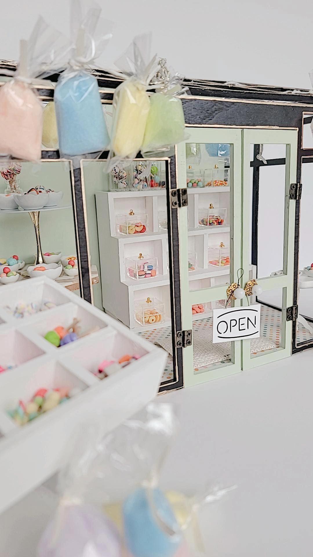 dollhouse miniature candy shop entrance to shop