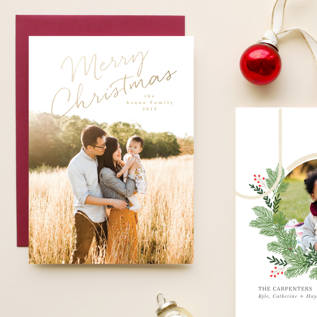 Basic invite holiday cards Merry christmas