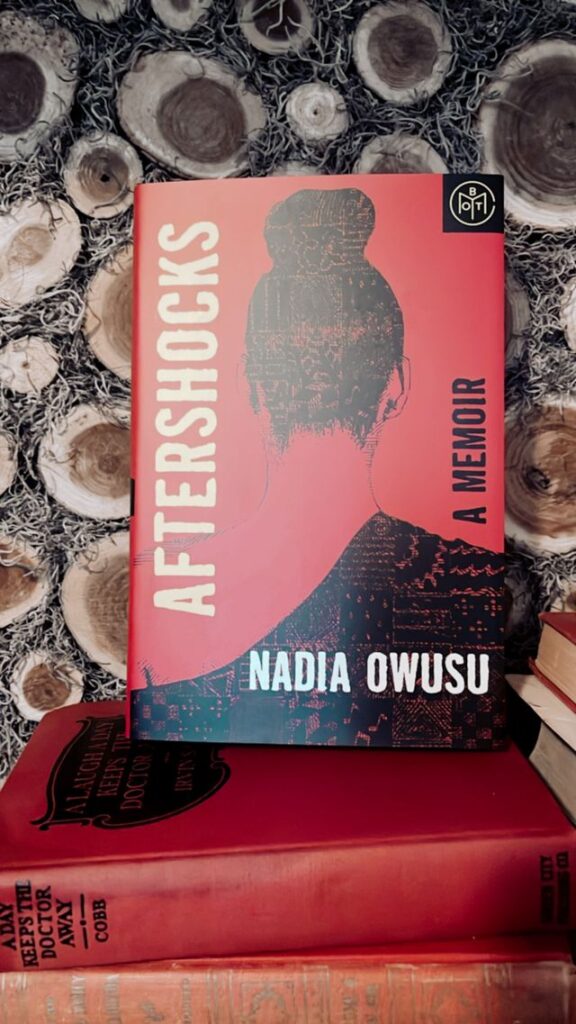 aftershock book Nadia Owusu on a mantle