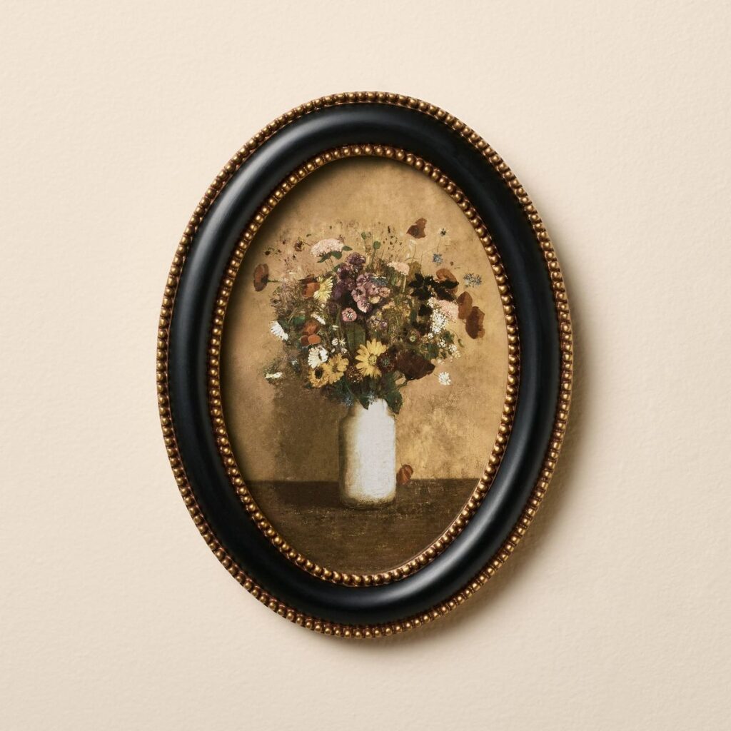 6"x8" Flower Bouquet Oval Framed Wall Art - Hearth & Hand™ with Magnolia